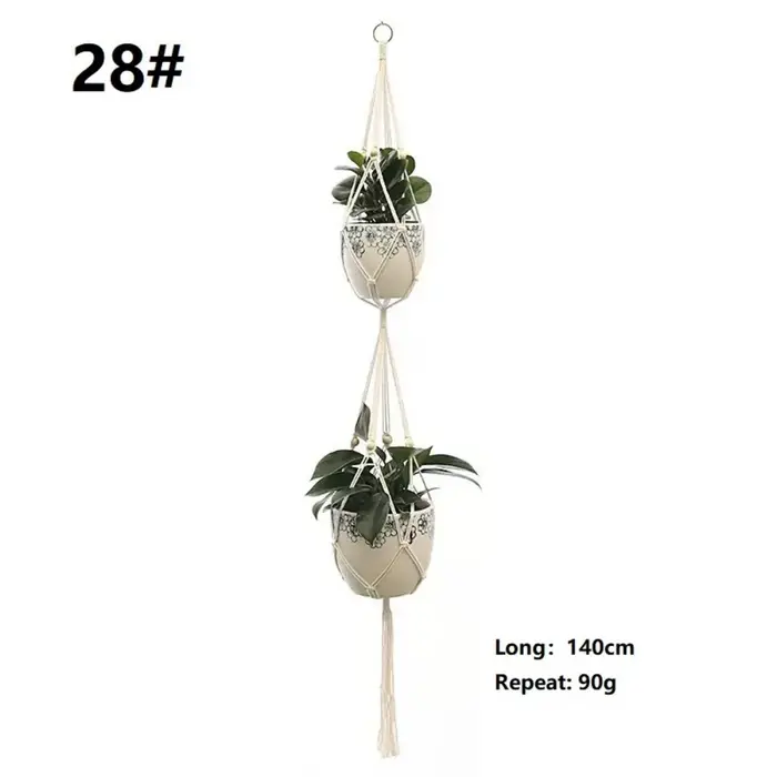 Support de panier suspendu pour plantes, tissé à la main, style bohème, pour intérieur et extérieur,