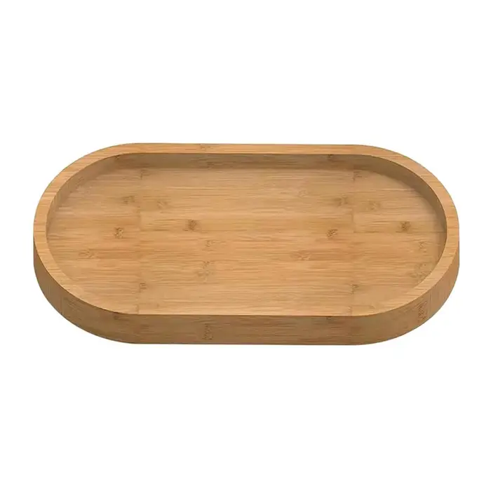 Plateau multi-usages en bambou pour pot de fleurs, dessous de verre, porte-savon, distributeur de sa