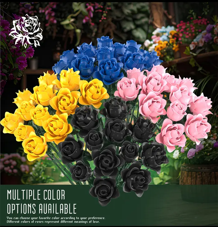 Blocs de construction de roses bleues/jaunes/roses/noires