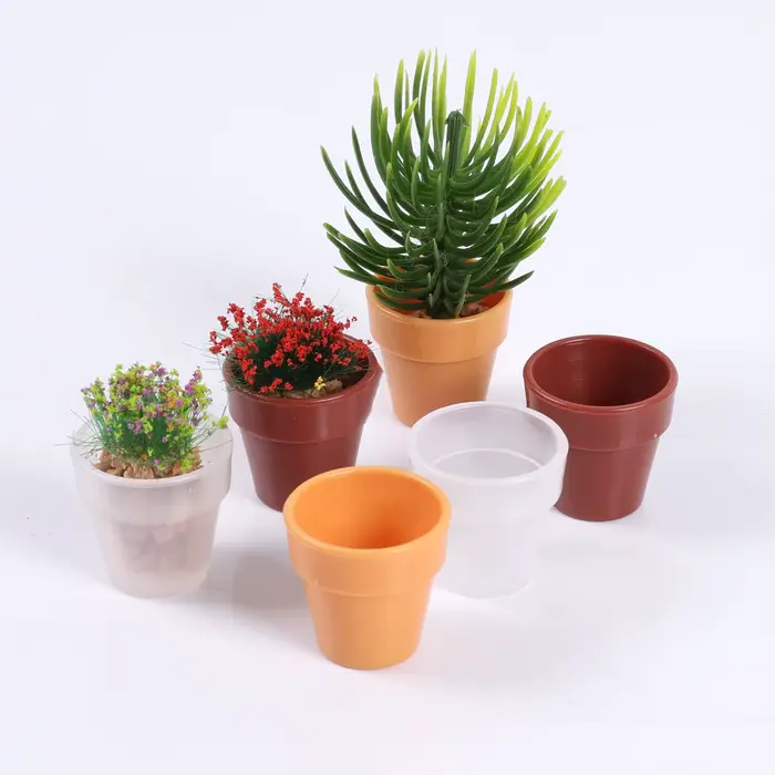 Lot de 5 mini pots en terre cuite pour maison de poupée