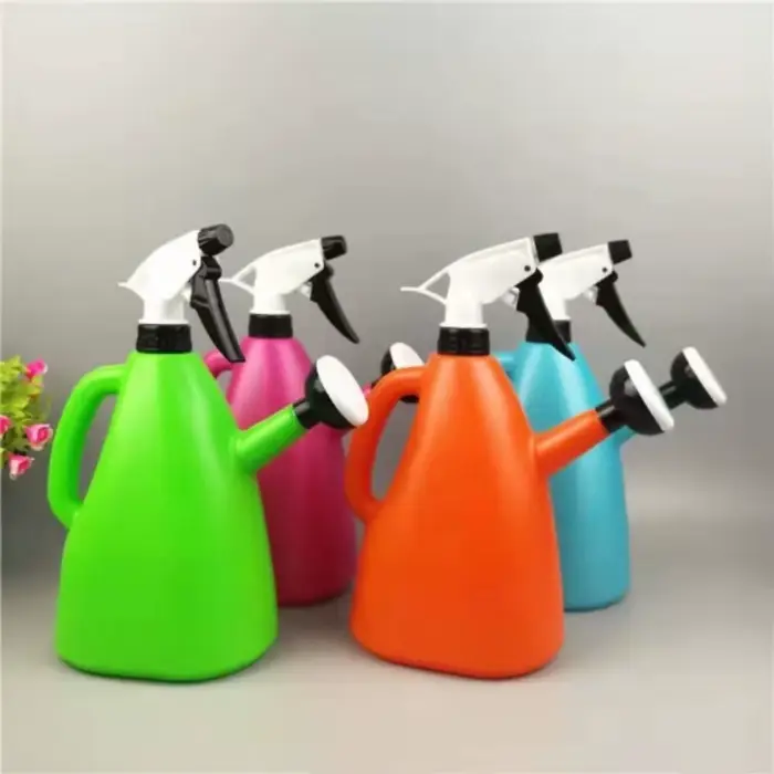 Arrosoir 2 en 1 en plastique avec pulvérisateur à pression réglable pour plantes de jardin et fleurs d'intérieur