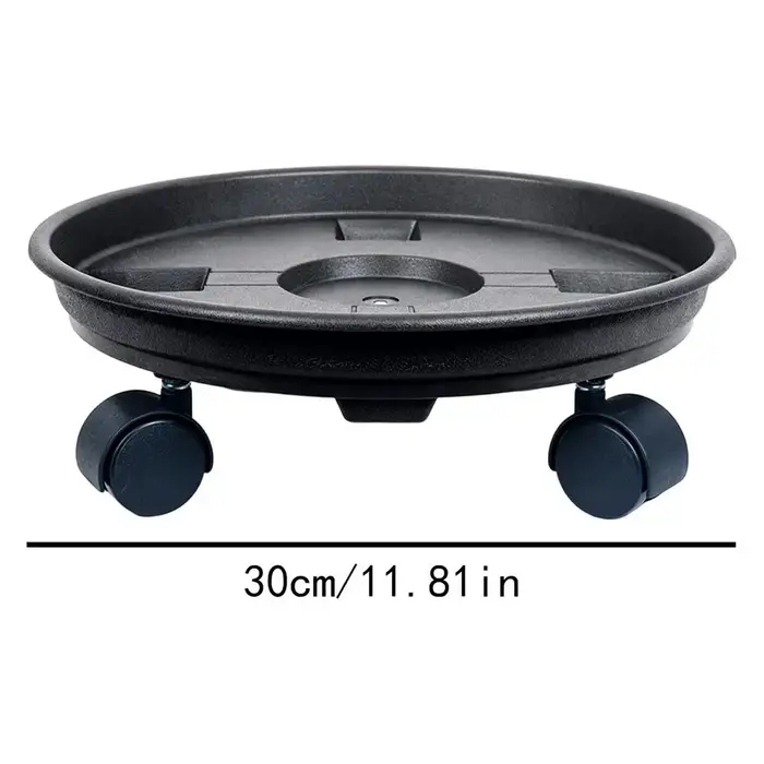 Support de plante mobile 30/33 cm avec roulettes, base de pot de fleurs ronde en plastique, plateau 