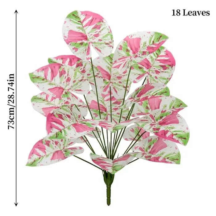 12/18/24 Feuilles de plantes artificielles en soie, multicolores, imitation de feuilles de Colocasia, accessoires photo, aménagement paysager, fausses feuilles de plantes