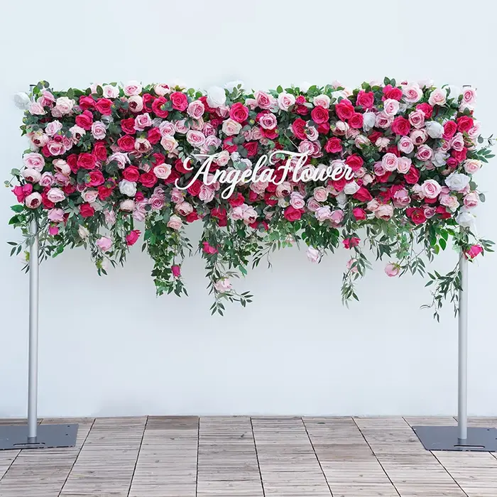 Mur de plantes de gazon de Milan vert feuille de saule Rose de luxe