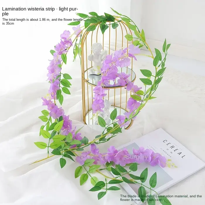 Guirlande de fleurs de glycine artificielles