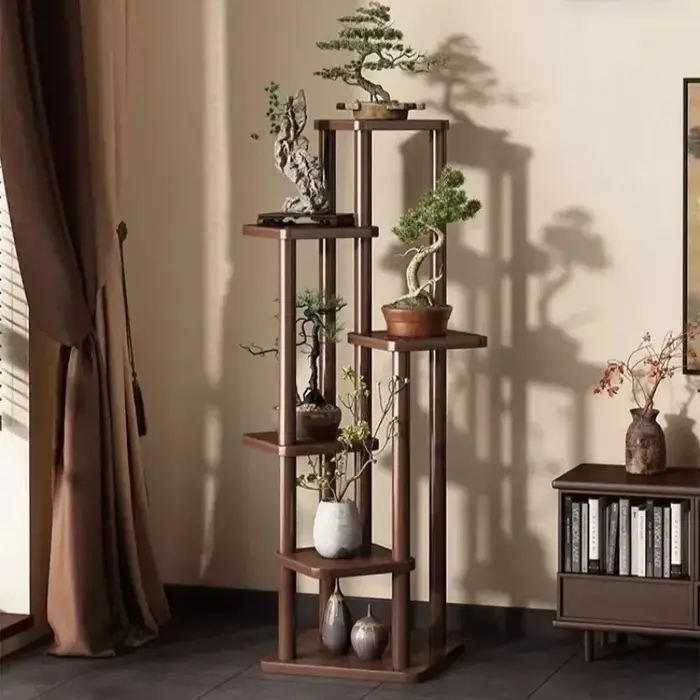 Supports à plantes à plusieurs niveaux en bois