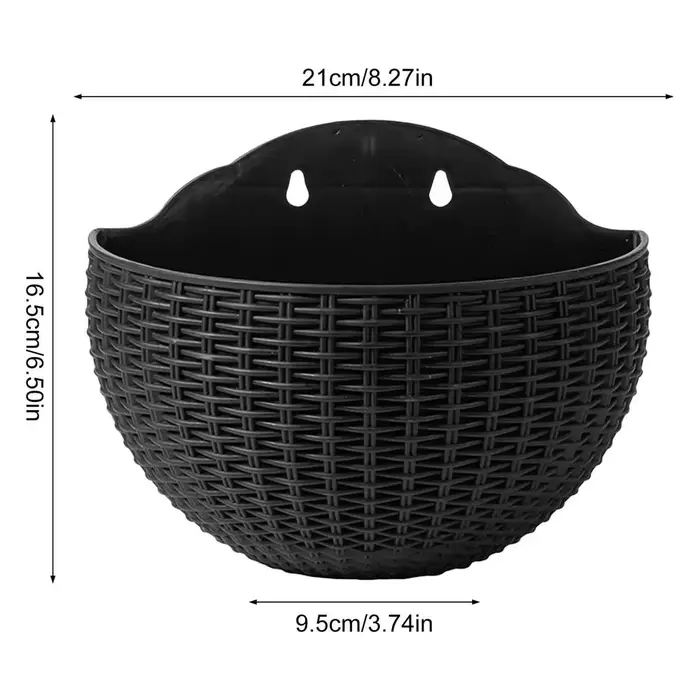 Pot de fleur mural semi-circulaire sans poinçonnage, panier de fleurs, seau de jardinière de jardin,