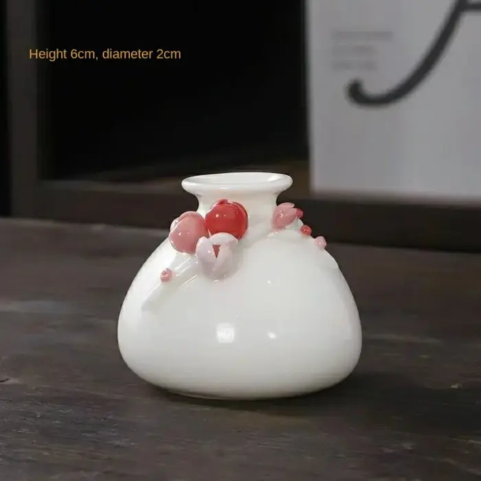 Vases à fleurs hydroponiques en céramique faits à la main, mini fleur insérée, bouteille de parfum d
