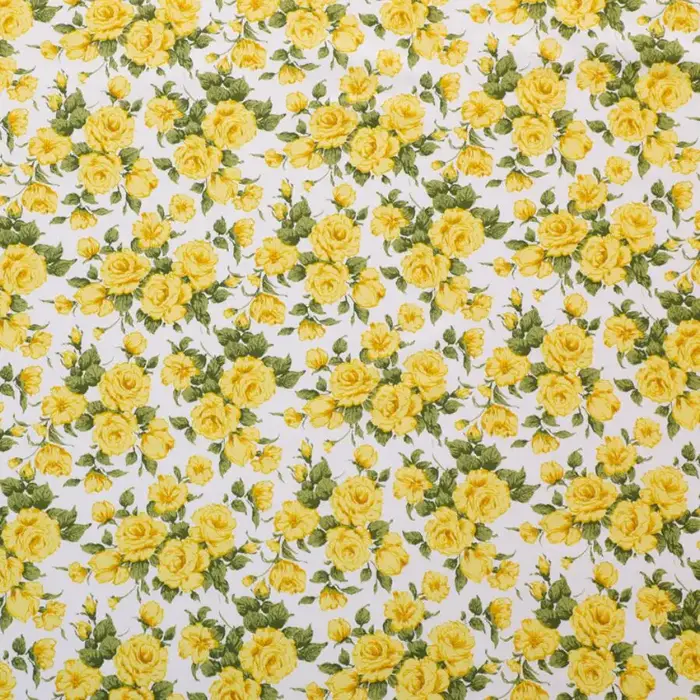 Tissu en coton imprimé avec grille de fleurs de roses rouges