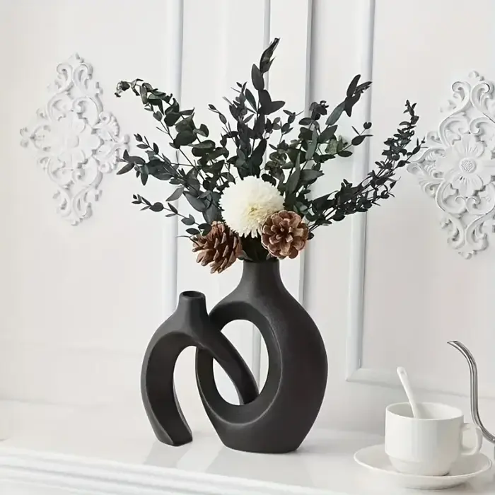 1 ensemble de vases à fleurs noirs nordiques
