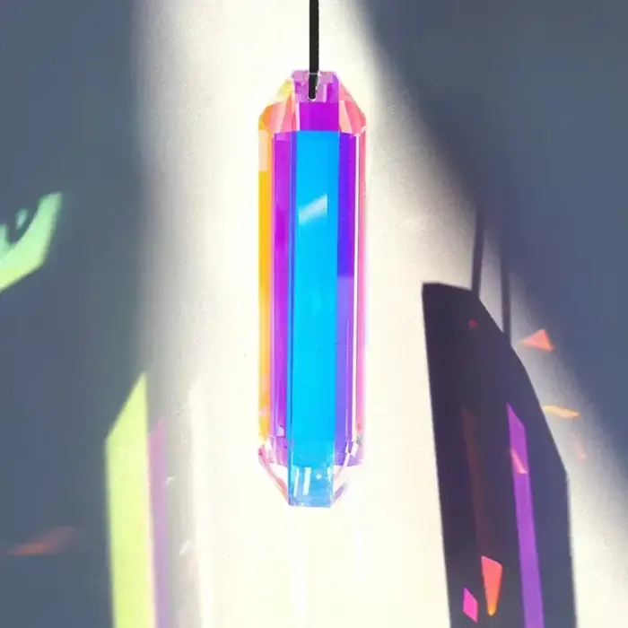 Pendentif prisme de fenêtre attrape-soleil 2 pièces, fabrication d'arc-en-ciel en cristal, ornement