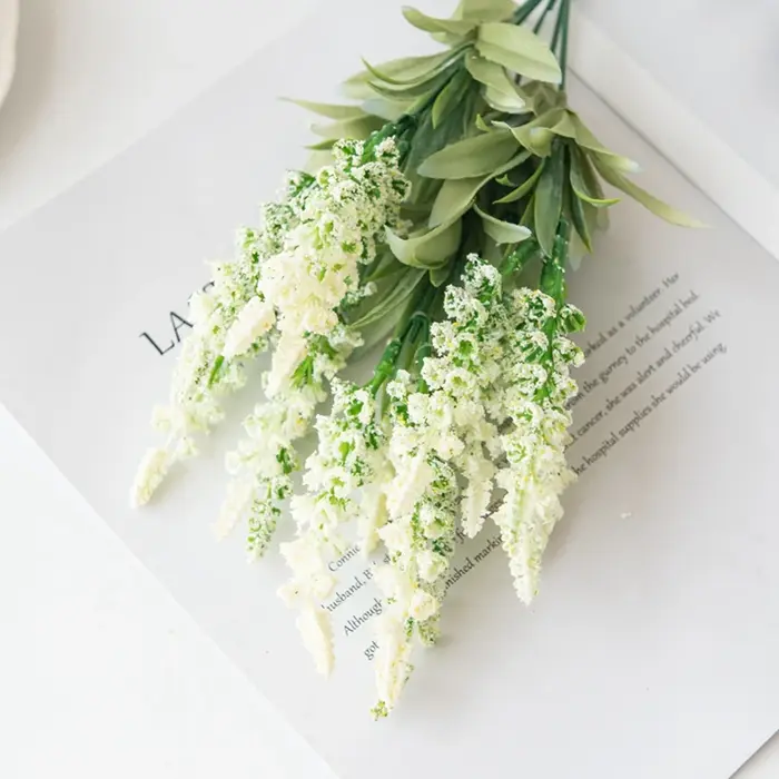 Vase de fleurs artificielles en mousse de lavande, Bouquet de mariage de noël, décoration d'arc de r