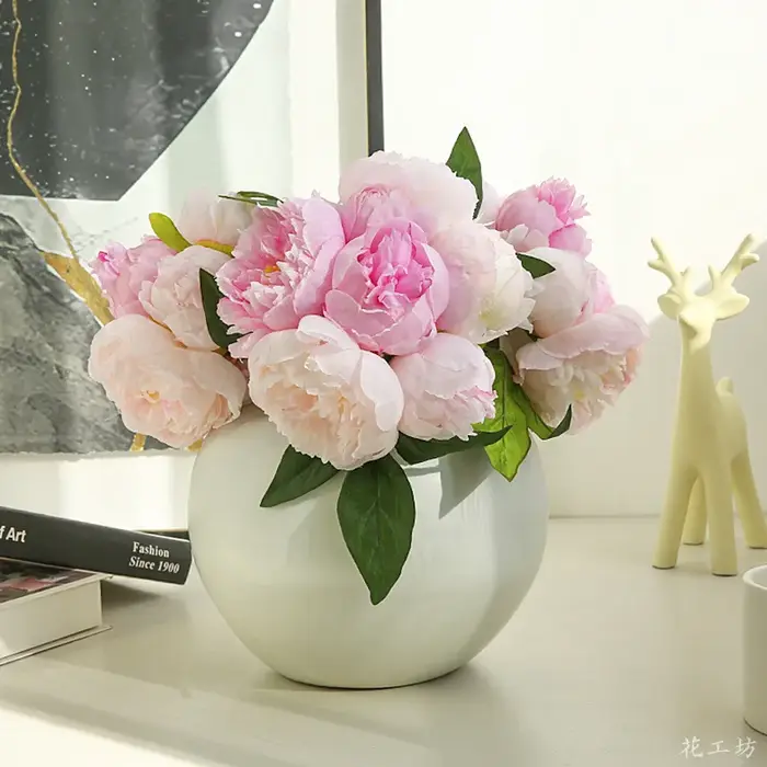 Bouquet de pivoines roses artificielles