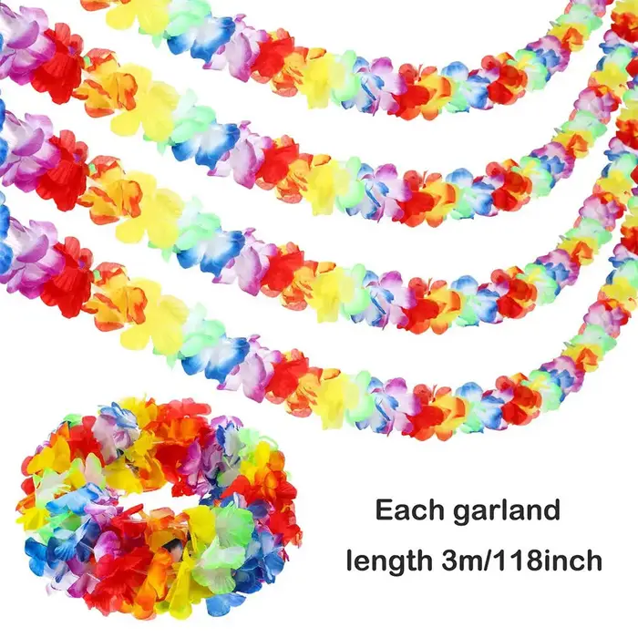 Guirlande de fleurs tropicales Lei multicolores