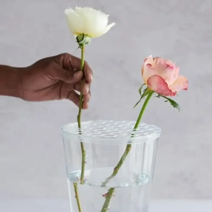 Support de composition florale DIY avec grille d'insertion pour arrangements floraux