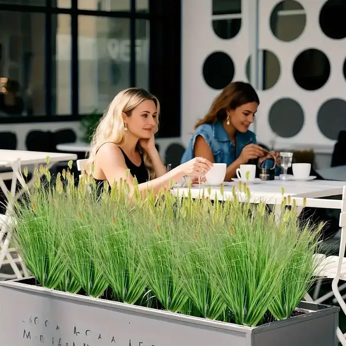 8 pièces plantes artificielles résistantes aux UV fausse plante simulée oignon herbe bricolage pseudograss jardin