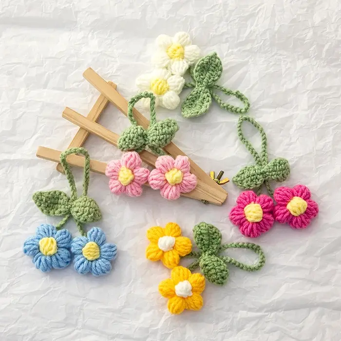 Porte-clés fleurs au Crochet de muguet