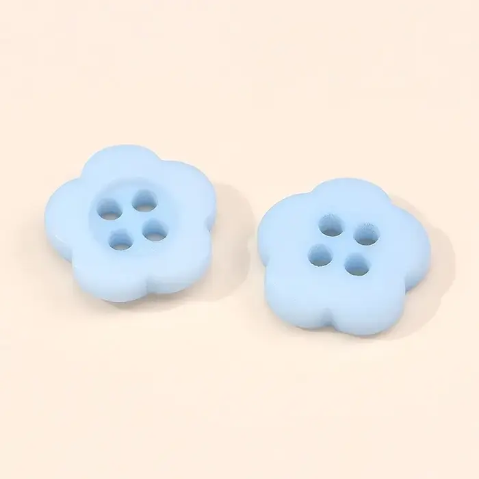 20 pièces/sac créatif fleur de prunier en forme de quatre yeux bouton coloré bricolage couleur bonbon Mini
