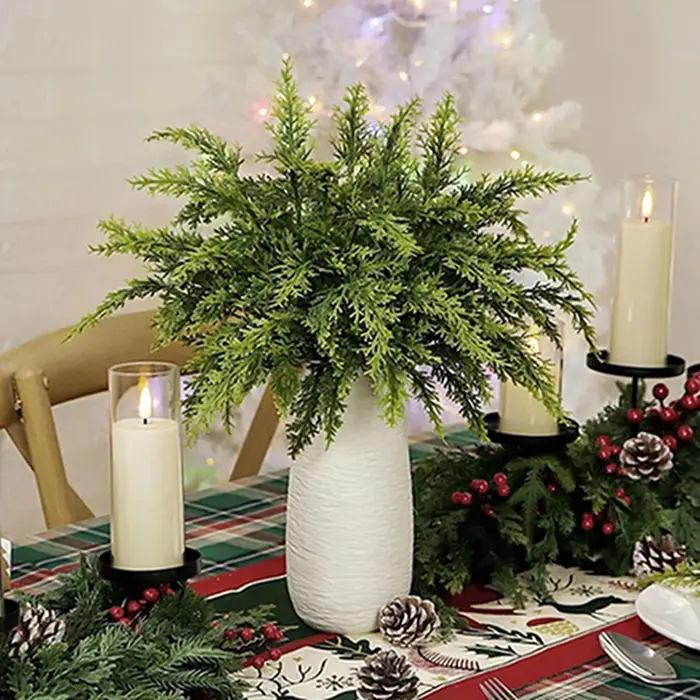 Plantes artificielles Cyprès Feuilles De Noël Arbre Partie Maison Salon Décor En Plein Air Jardin Fleurs De Mariage Artisanat Cadeau Ornements