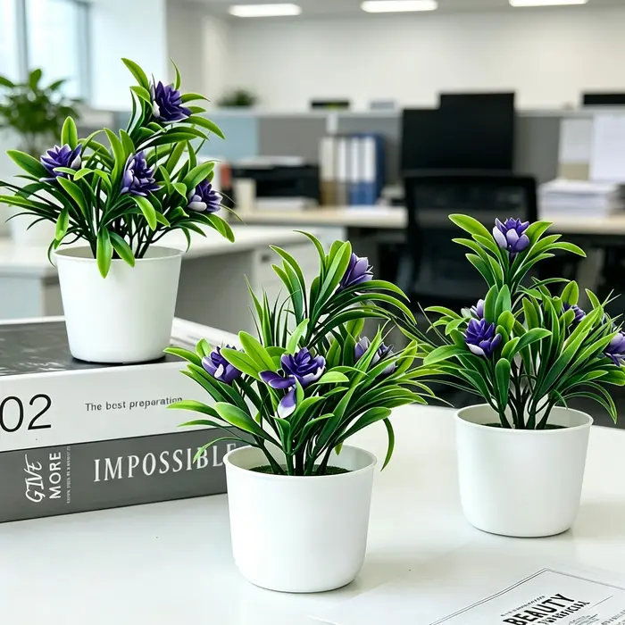 Mini-vase de fleurs artificielles en pot pour la maison