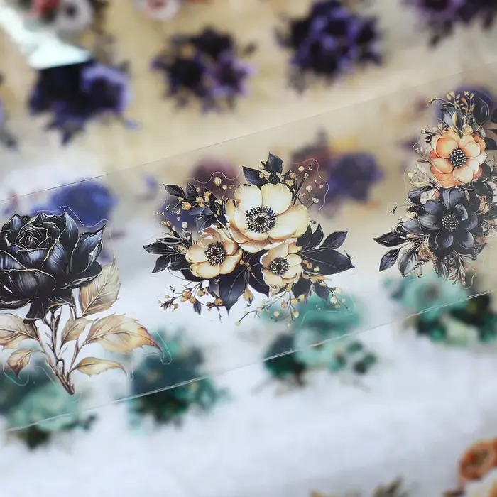 50mm * 2m ruban Floral Vintage auto-adhésif Scrapbooking matériel PET