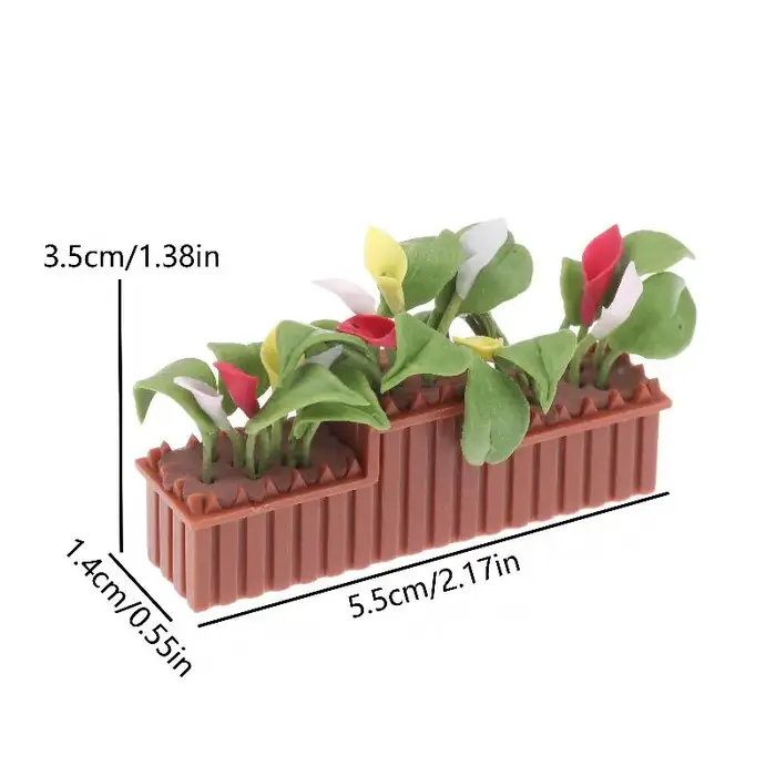 Plante en pot miniature Calla Lily 1:12, modèle de bonsaï pour maison de poupées, décoration de micr