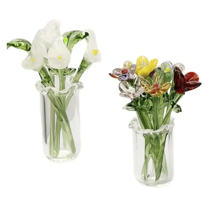 Figurine de fleur en verre soufflé à la main