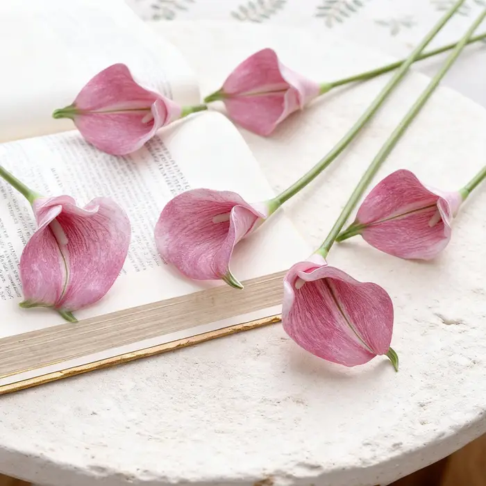 Bouquet de fleurs artificielles Calla, 10 pièces, pour décoration de mariage, arrangements DIY, déco
