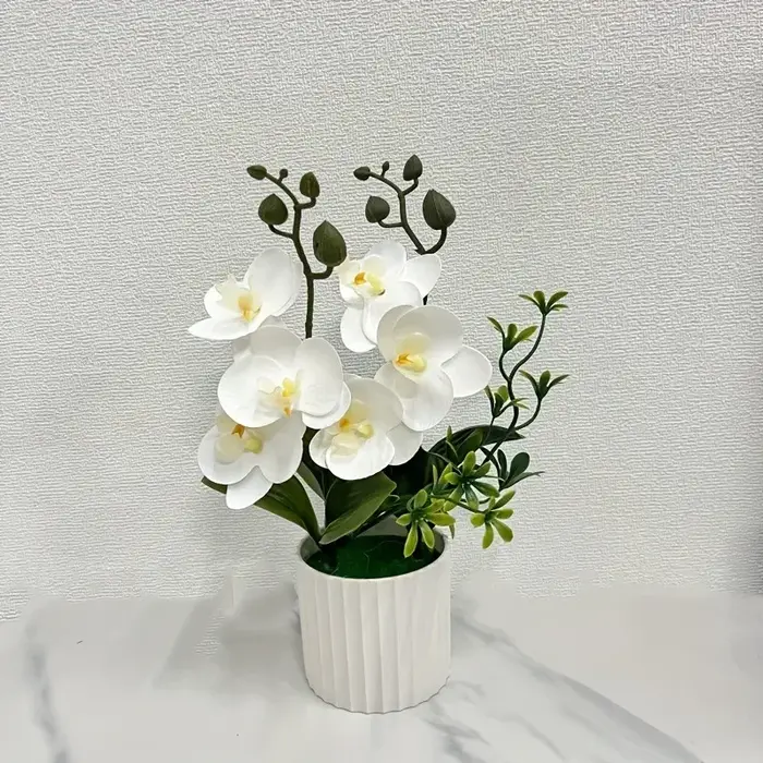 Double paquet de papillons orchidées artificielles avec 6 fleurs