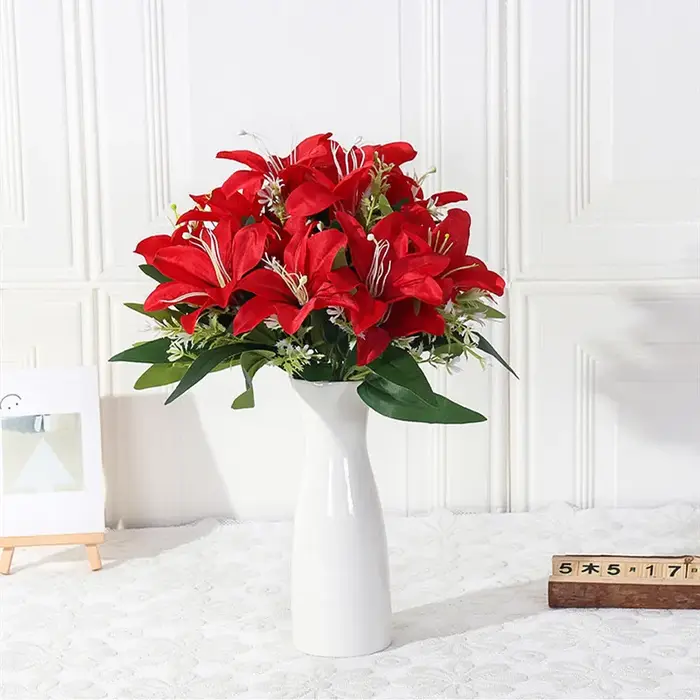 35 cm arc-en-ciel rayonne grand bouquet de lys