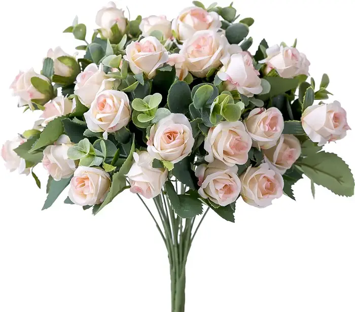 Bouquet de roses artificielles en soie