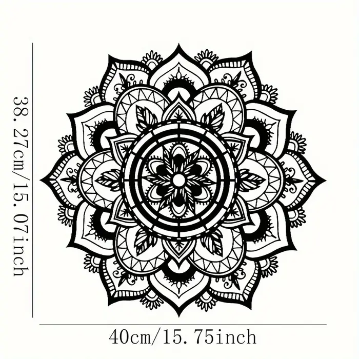 Décoration murale en métal Mandala Bohème Fleur de Lotus Zen pour la maison