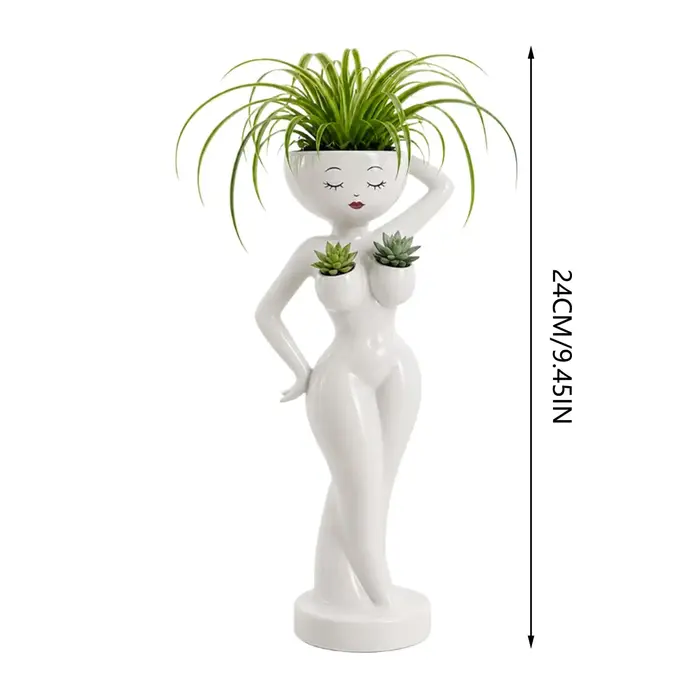 Pot de fleurs amusant en forme de cactus, mini-jardinière en résine en forme de corps féminin, décoration pour salon, bureau, balcon, chambre