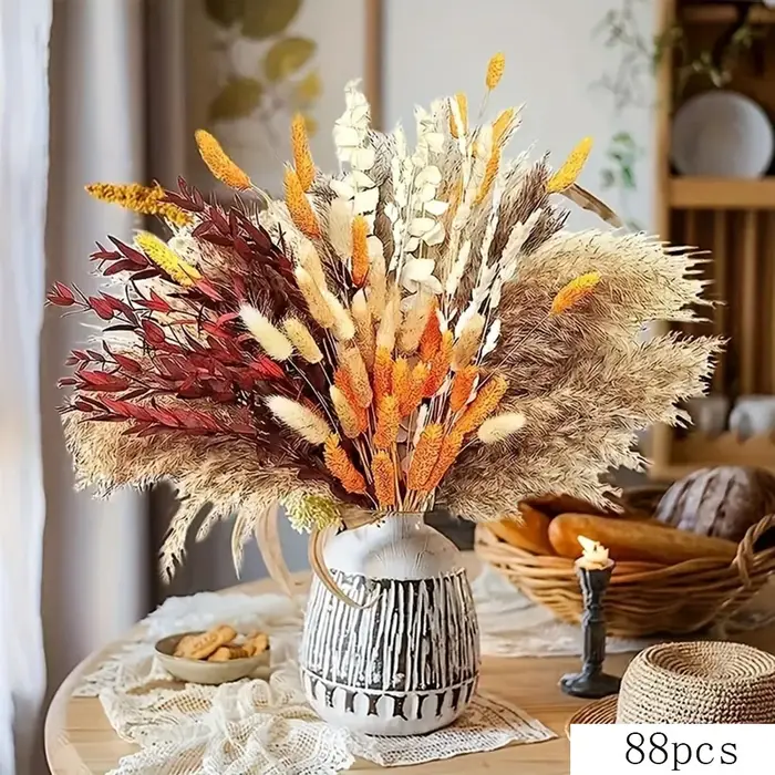 Bouquets de Pampas d'eucalyptus Orange