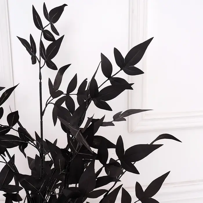 Feuilles de plantes artificielles en soie série noire