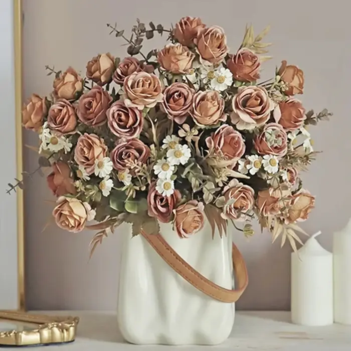Roses artificielles en soie