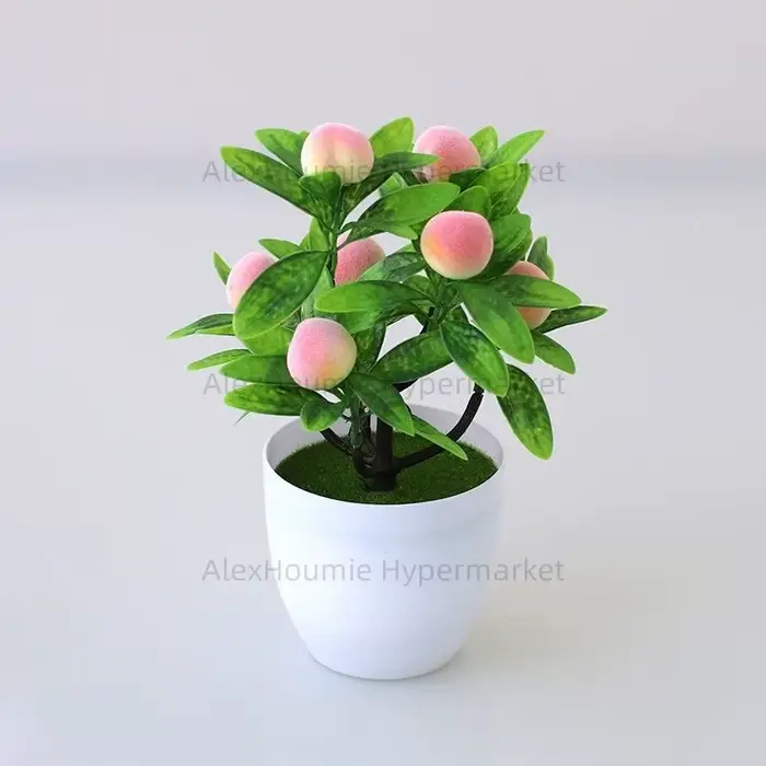 Faux arbre à citron, petite plante artificielle en plastique, bonsaï, plante en pot, fausse plante d