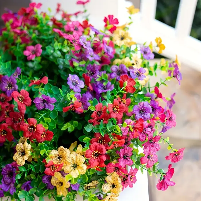 Lot de 12 fleurs de marguerite artificielles résistantes aux UV