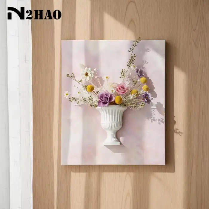 Vase mural demi-cercle blanc pour peinture à l'huile à la française