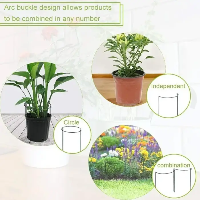 Piquets de Support pour plantes hautes, 6 pièces, Cage semi-ronde en métal pour plantes de jardin et