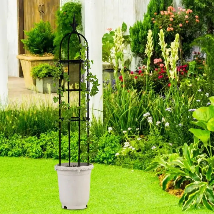 Obélisque de jardin en fer avec cadre en acier