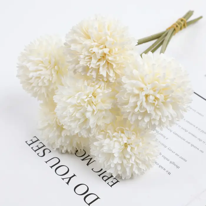 6 bouquets artificiels de boules de pissenlit et de chrysanthème – parfaits pour la maison, le burea