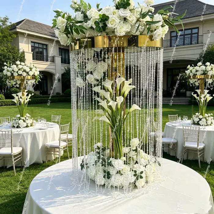 4-10 pièces f30 80-120cm Support à fleurs en métal doré de luxe