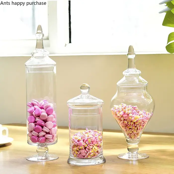 Bocal à bonbons en verre transparent