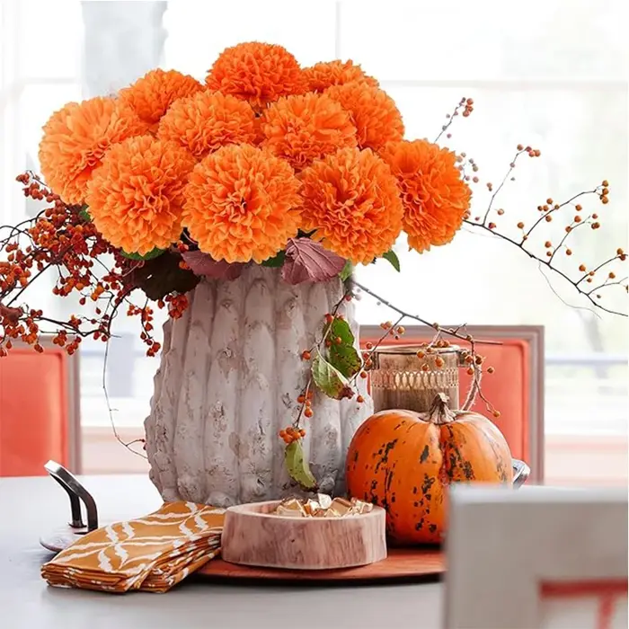 2/4 pièces automne fleurs artificielles décor soie marguerite Bouquet artificiel pour la maison