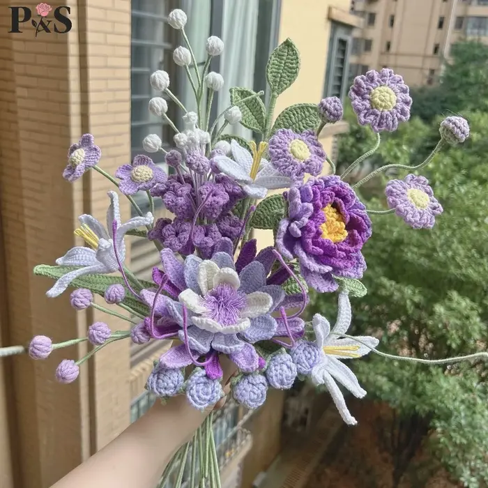 Bouquet de fleurs artificielles au Crochet