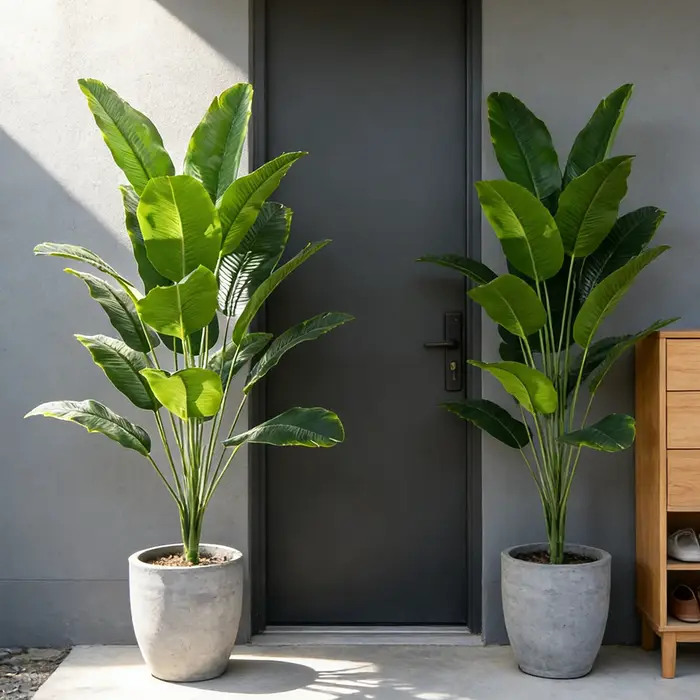 Grand palmier artificiel de 65 à 88 cm, fausses plantes en plastique, feuilles de monstera tropicale
