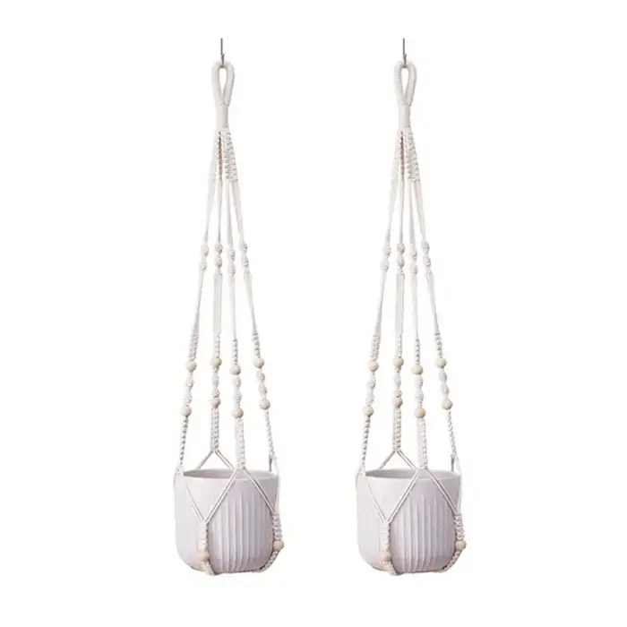 Porte-plante suspendu en macramé Boho