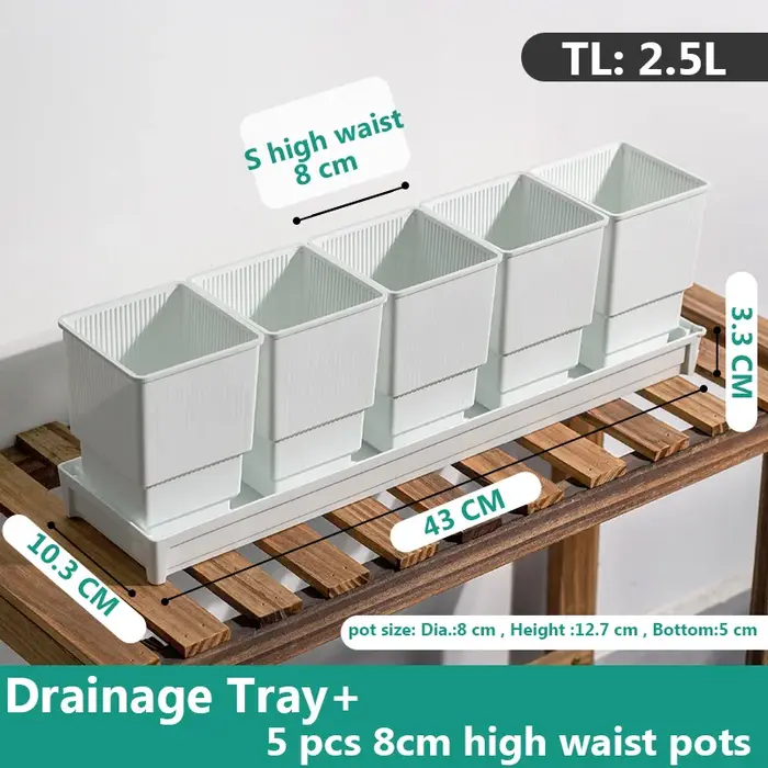 Meshpot – jardinières succulentes avec plateau en plastique, plantes carrées de pépinière avec Drain
