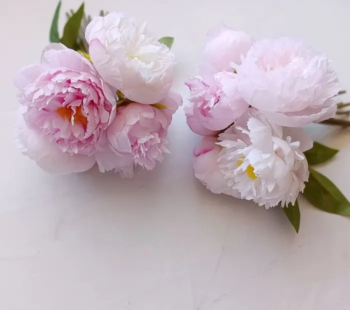 Lot de 6 fleurs de pivoine artificielles
